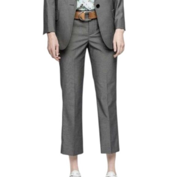 Zadig & Voltaire grey cropped wool posh trouser pants size 36 - Picture 1 of 9